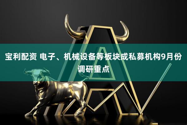 宝利配资 电子、机械设备等板块成私募机构9月份调研重点