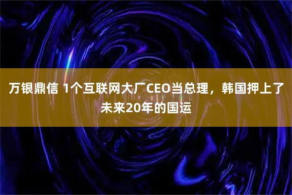 万银鼎信 1个互联网大厂CEO当总理，韩国押上了未来20年的国运