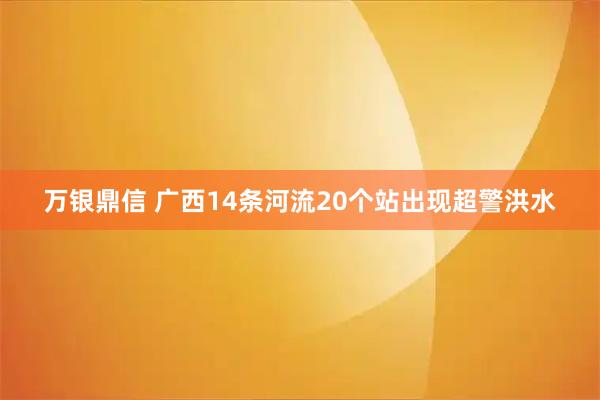 万银鼎信 广西14条河流20个站出现超警洪水